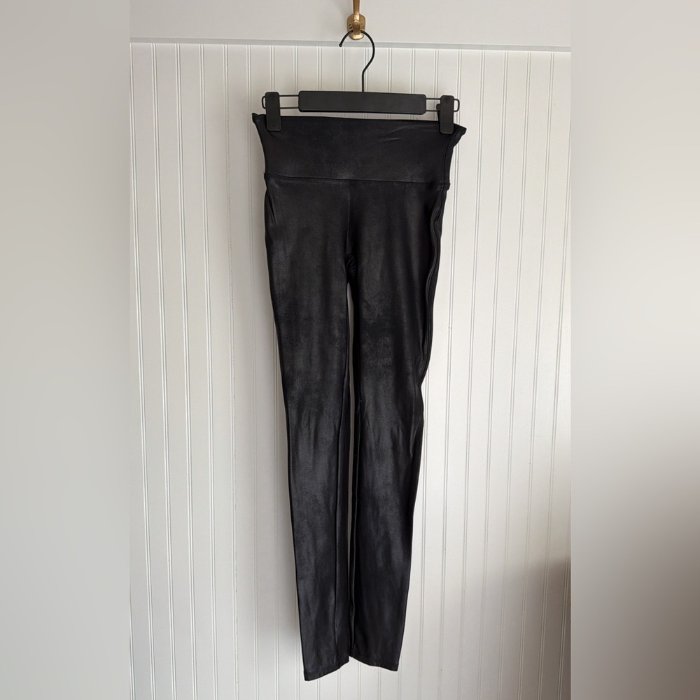 SPANX Black Faux Leather Leggings